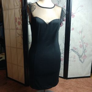 Forever 21 bodycon 👗 dress sheer sweetheart neck